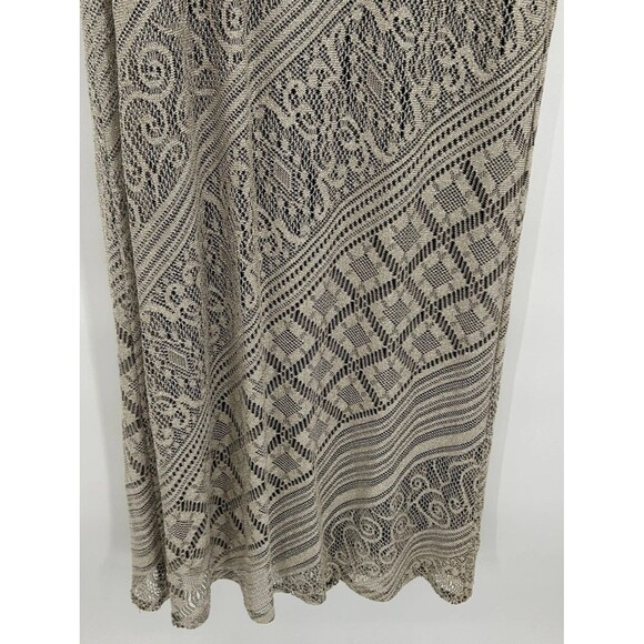 VTG Giorgio Sant'Angelo Cream Gold Metallic Overlay Maxi Dress Plus Womens 24 - Picture 6 of 7